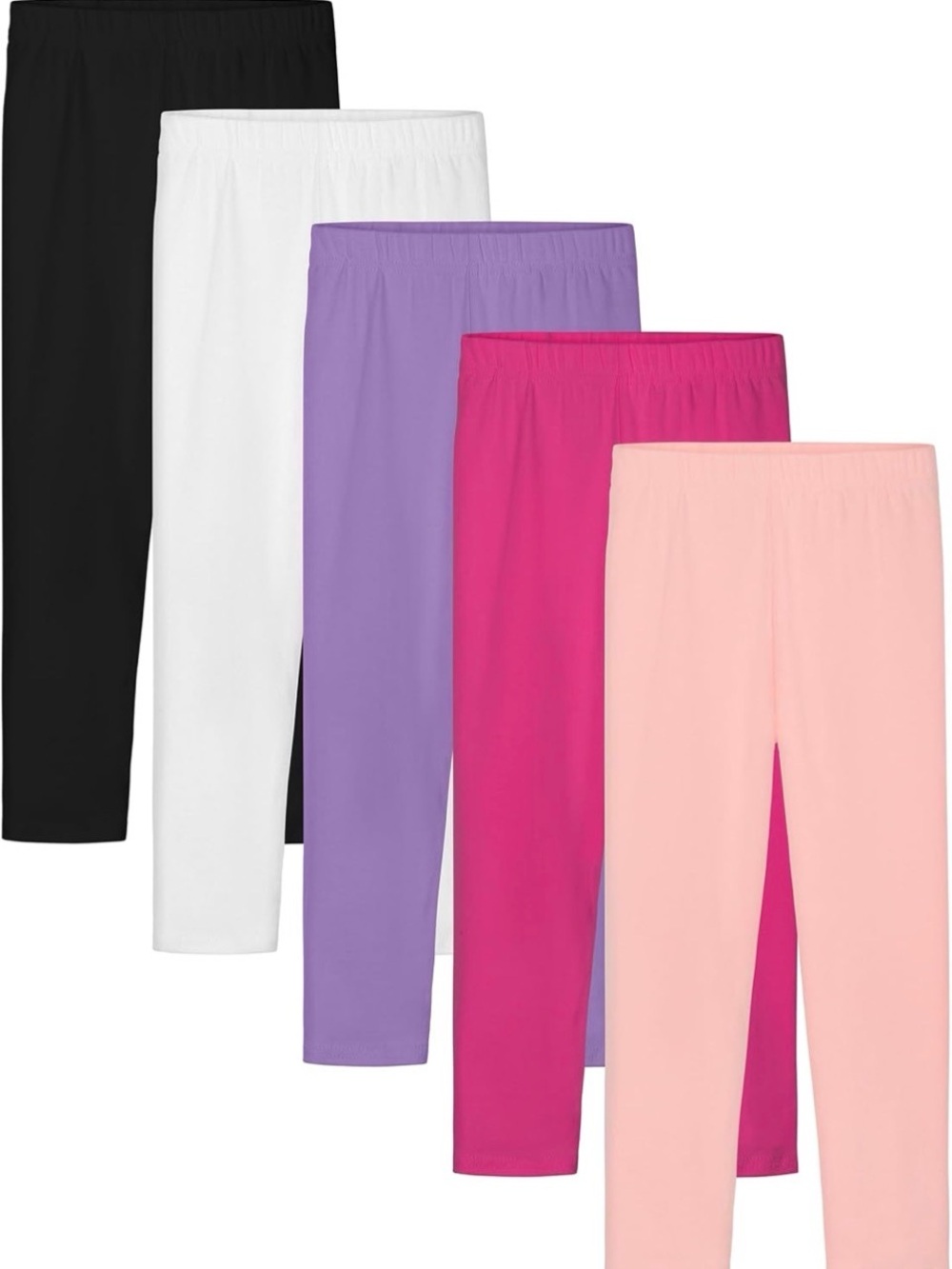 Girls Stretch Cotton Pajama Pants - Black, White, Purple, Fuchsia, Light Pink